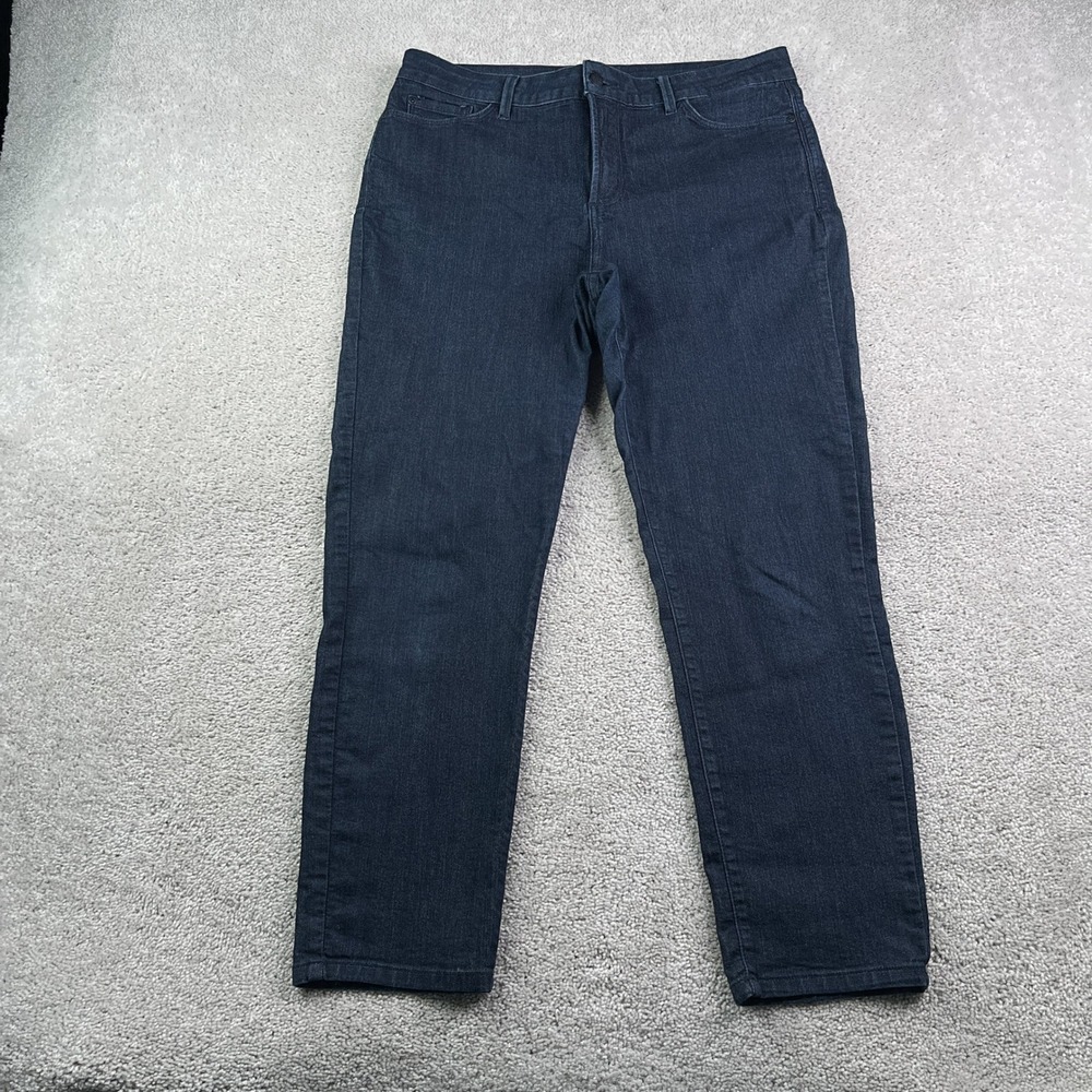 NYDJ Jeans Women 14 Blue Clarissa Ankle High Waisted Stretch‎ Denim USA Made